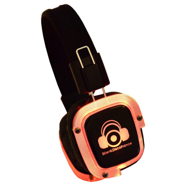 casques silent disco glow-LED rouge