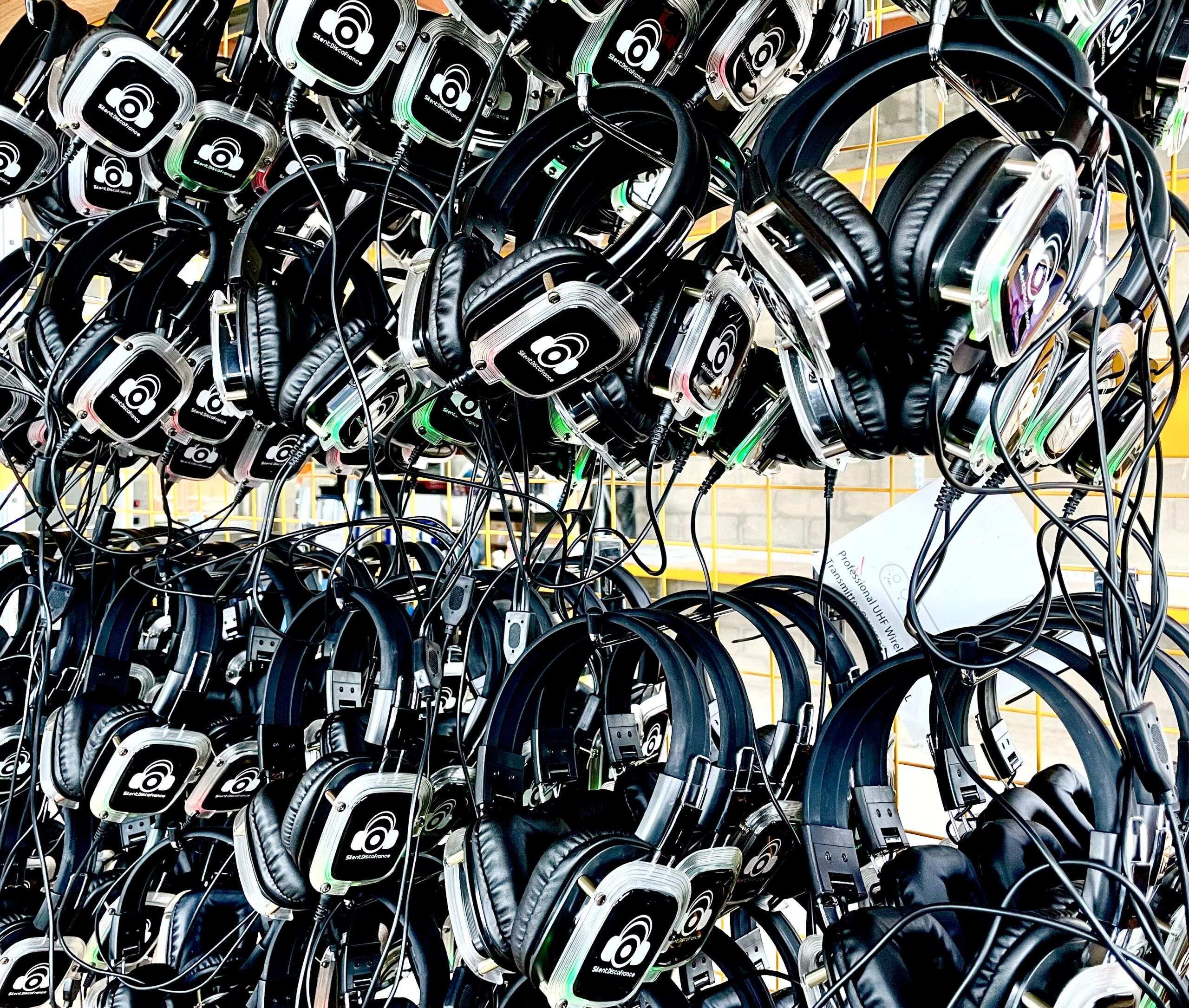 Silent Disco Headphones Recharging