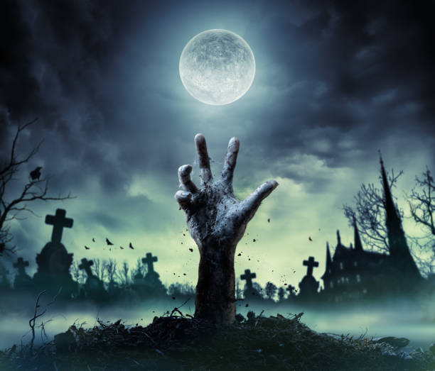 zombie hand in moon light