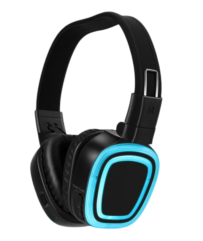 Casque Gold-Tone HD – Son haute qualité, 3 canaux, lumières réglables