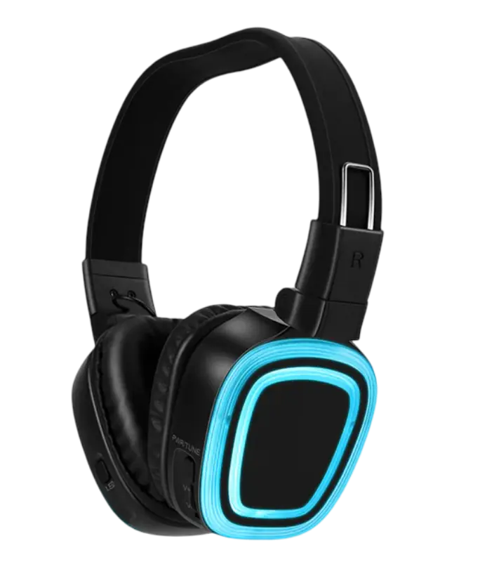 Casque Gold-Tone HD – Son haute qualité, 3 canaux, lumières réglables