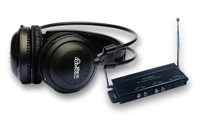 Pack Promo Casques Classico avec Double Émetteur TX-30 – Silent Disco France