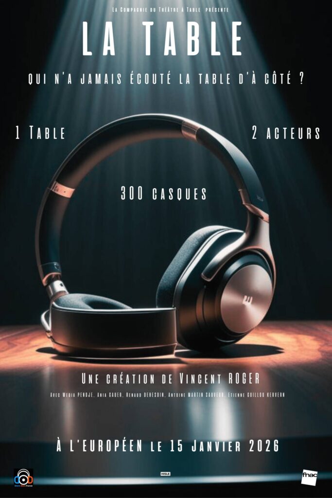 Flyer du spectacle immersif à Paris le 15 janvier 2026 – théâtre et expérience sonore.